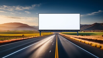 Canvas Print - Blank billboard on a rural road