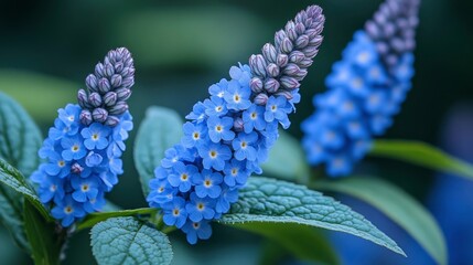 Sticker - Blue Forget-Me-Nots Blooming in a Garden