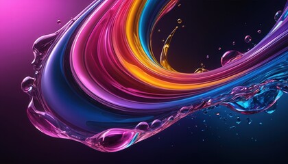 Vibrant wallpaper highlighting NEO QLED technology with HDR, featuring a mesmerizing flow of colorful, glossy liquid blending radiant hues like neon pink, electric blue, bright gold, and deep purple.