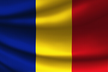 Wall Mural - Romania flag with fabric