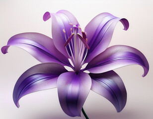 Wall Mural - Purple Lily Flower Closeup Illustration