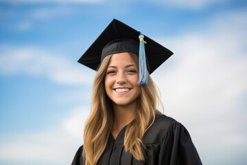 Canvas Print - Graduation student smile sky.