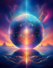 Wall Mural - Magical Glowing Healing Globe
