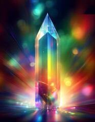 Wall Mural - Rainbow Pointed Crystal Wand