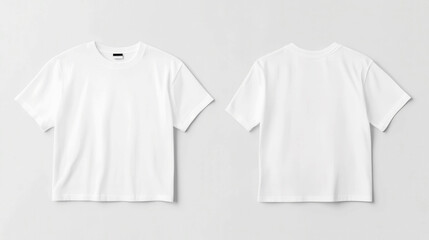 Poster - Front and back view of white oversized cotton T-shirt mockup