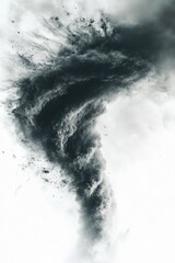 Canvas Print - A black and white photo of a funnel of smoke, often seen in industrial or urban settings