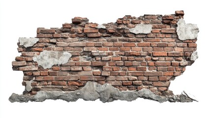 Wall Mural - A worn-out brick wall with a gaping hole