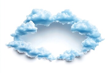 Sticker - A circular shape formed by clouds on a white background