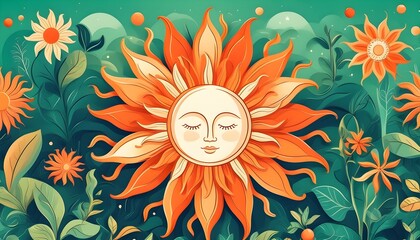 Wall Mural - Floral Inspiration: Transforming Garden Icons into Sophisticated Design Elements in High-Detail Illustrations