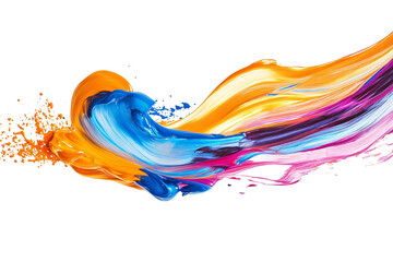 Aufkleber - Abstract paint stroke in motion, fluid movement ,Isolated on transparent background