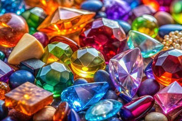 Poster - Close-up of colorful gemstones highlighting brilliance and facets