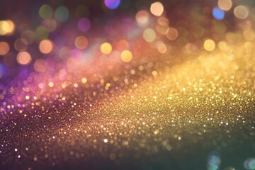 Sparkling rainbow colored festive glitter background with bokeh lights