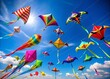 © Man888 - Colorful kites soaring in a clear blue sky, symbolizing joy and freedom on a sunny day