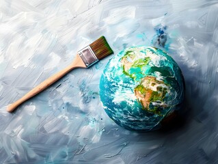 painting the earth a creative globe concept depicting diversity and sustainability