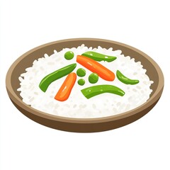 Poster - A bowl of rice topped with colorful vegetables, representing a nutritious meal.