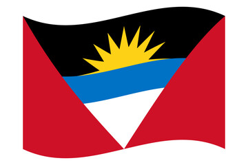 Wall Mural - Vector illustration of wavy Antigua and Barbuda flag on transparent background