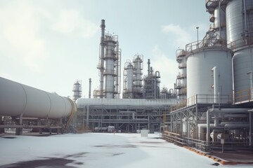 Canvas Print - Chemical plant architecture refinery factory.  Image by rawpixel.