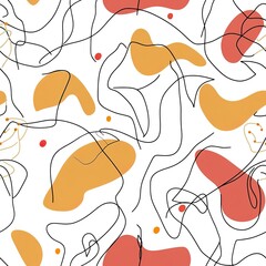 Poster - Seamless pattern with a simple abstract drawing. Vector illustration. 