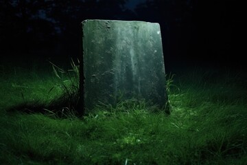 Wall Mural - Blank Gravestone night gravestone tombstone.