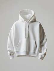 a white hoodie sweatshirt floating in the air mock up, isolated on white background