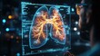 © Vangly - A doctor examines a digital model of human lungs on a screen.