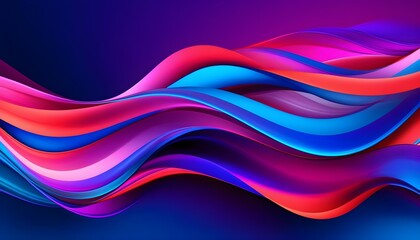 Wall Mural - Vibrant Abstract Waves and Spheres in Multi-Colored Design