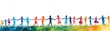 © Naput - People linking arms, creating a human chain, unity and support, watercolor style