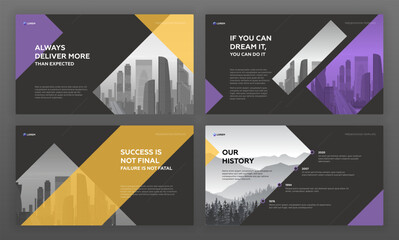 Wall Mural - business presentation template set. use for modern presentation background, brochure design, website