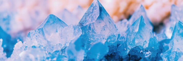 Wall Mural - Crystallized ice texture macro shot for winter themes and backgrounds