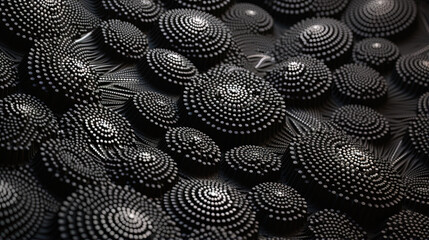 Wall Mural - abstract background with dotted fractal ornament and science styled cellular mesh