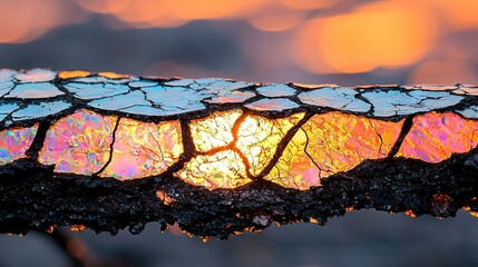 Wall Mural - close-up photo of clear glass with light reflected on its surface against a blurry background