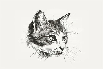 Canvas Print - Detailed black and white cat