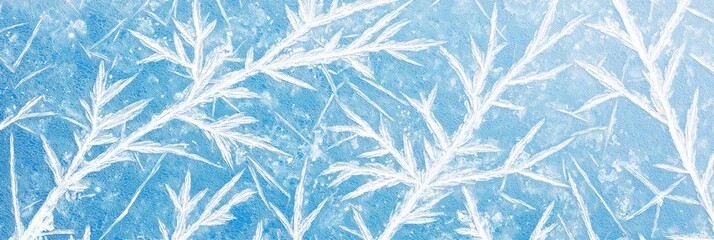 frozen surface with abstract white patterns against blue background