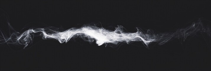 Gentle smoke trails intersecting on black background for abstract art concepts