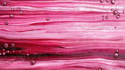 Wall Mural -   A close-up of a pink painting with droplets of water on its base