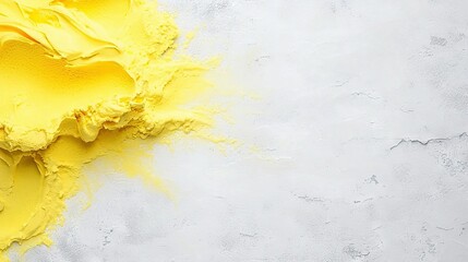 Sticker -   A background featuring yellow and white hues, with splatters of yellow and white paint on the top and bottom edges