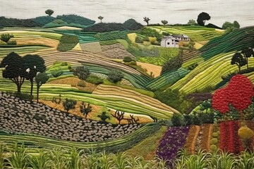 Wall Mural - Agriculture landscape outdoors nature.