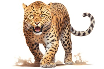 Wall Mural - Roaring leopard wildlife cheetah animal.