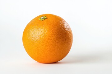 Wall Mural - A solitary orange fruit sitting on a clean white surface