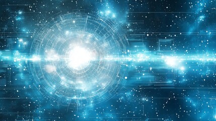 Aufkleber - Futuristic glowing light in a digital space, representing advanced technology, energy, and cosmic innovation within a sci-fi inspired universe, Generative AI