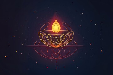 Wall Mural - A single candle burns brightly in the center of a circular formation, with plenty of space for creative uses