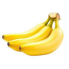 Wall Mural - Fresh yellow bananas on a transparent background