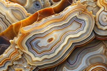 Wall Mural - Close-up of beautiful agate stone revealing intricate patterns