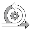© Creative_Captain - Adaptability, Agile methodology, Collaboration, Continuous improvement. Vector Editable Stroke Icon.