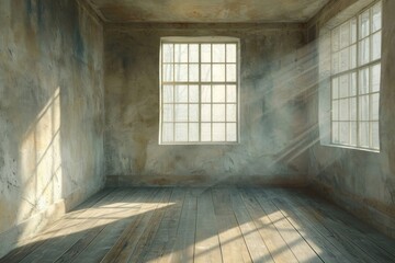 Canvas Print - Empty room architecture flooring building.