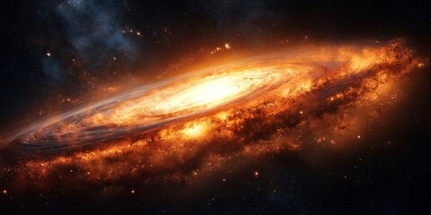 Wall Mural - A glowing spiral galaxy with a radiant center, symbolizing the vastness and beauty of the cosmos in an astronomical wonder of the universe, Generative AI