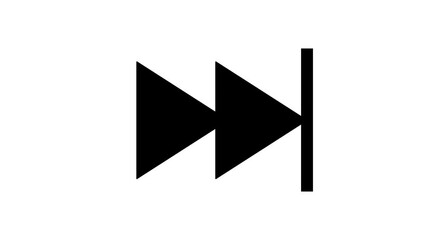 Black colour rewind button icon isolated on white background. 4K Video