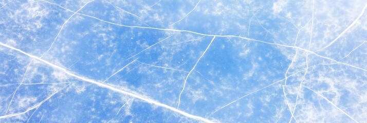 Wall Mural - Panoramic winter landscape: crisp blue and white frozen surface texture