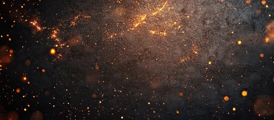 Wall Mural - abstract golden sparkles on dark background