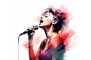 Canvas Print - Microphone singer adult performance.